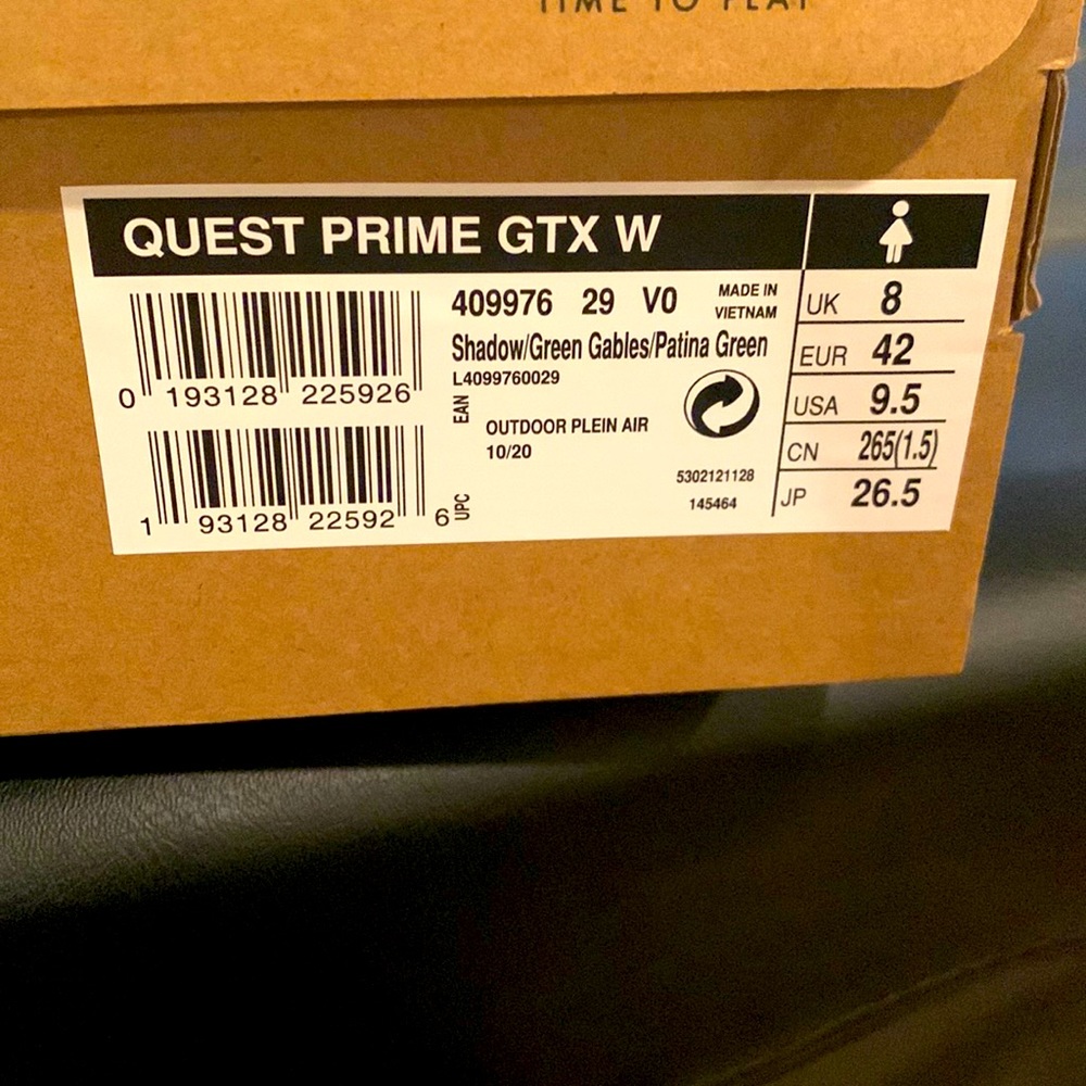 Quest prime GTXW women’s size 9 1/2 color is shadow/Green